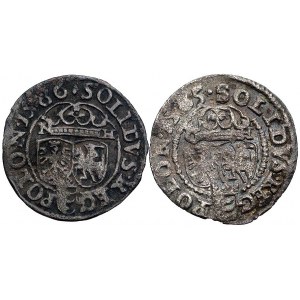 szelągi 1585, Olkusz -odmiana z literami G-H i 1586, Ol...