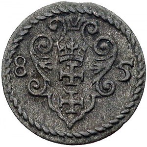 denar 1585, Gdańsk, Kurp. 371 R2, Gum. 786, patyna