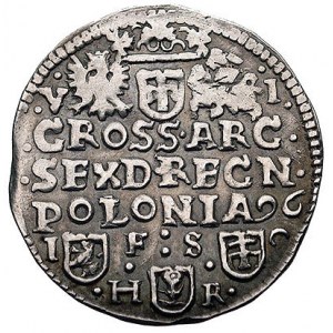 szóstak 1596, Bydgoszcz, odmiana z cyframi V-I przy Orl...
