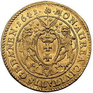 dukat 1641, Gdańsk, H-Cz. 5199 R4, Fr. 15, T. 40, złoto...
