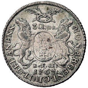 30 groszy (złotówka) 1763, Gdańsk, Kam. 991, ładnie zac...
