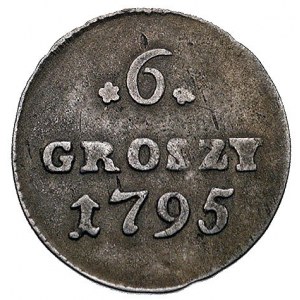 6 groszy 1795, Warszawa, Plage 212, różnice w rysunku