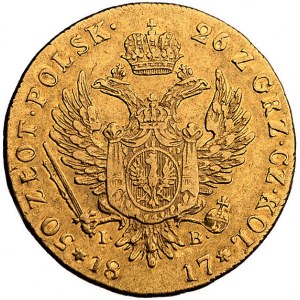 50 złotych 1817, Warszawa, Plage 1, Fr. 105, złoto, 9.7...