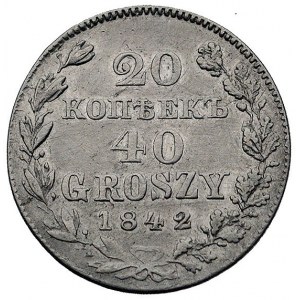 20 kopiejek = 40 groszy 1842, Warszawa, Plage 389