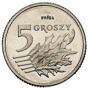 5 groszy 1990, wypukły napis PRÓBA, Parchimowicz P-703,...