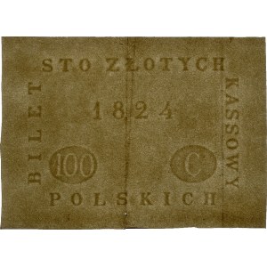 papier do druku banknotu 100 złotowego z 1824 roku, Pic...