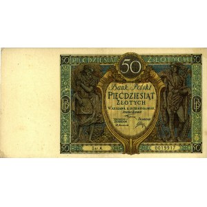 50 złotych 28.08.1925, Miłczak 63a, Pick 65, bardzo rza...