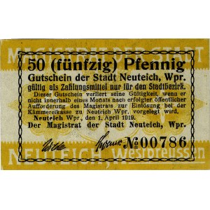 Gdańsk - Nowy Staw, 10 i 50 fenigów 1.04.1919, Jabł. 38...