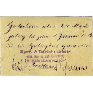 Ryczywół - bony 1 i 2 marki ważne do 1.01.1915, wydane ...