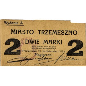 Trzemeszno (Tremessen) - 2 marki 20.10.1919, wydane prz...