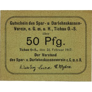Tychy (Tichau) - 10 i 50 fenigów 22.02.1917, wydane prz...