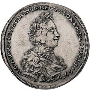 medalik koronacyjny Augusta II, autorstwa J. Kocha wybi...