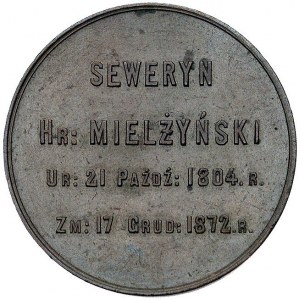 hr. Seweryn Mielżyński- medal pośmiertny 1871 r., Aw: N...