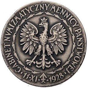 otwarcie Gabinetu Num. Mennicy 1928 r.- medal autorstwa...