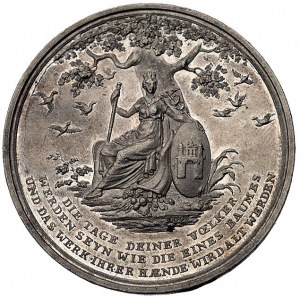 medal na 1.000-lecie Hamburga autorstwa Loosa 1809 r., ...