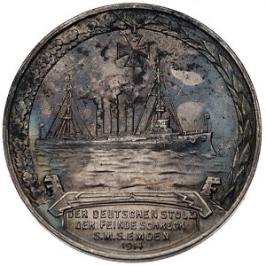 krążownik S. M. S. Emden- medal autorstwa Lauera 1914 r...