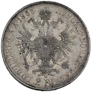 2 guldeny 1885, Wiedeń, Herinek 514, minimalne uszkodze...