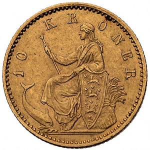 Krystian IX 1863-1906, 10 koron 1900, Kopenhaga, Fr. 29...