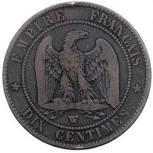 moneta szydercza - przeróbka 10 centimów z 1856 r z wyo...