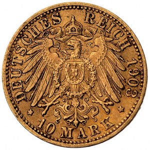 Fryderyk I 1856-1907, 10 marek 1903 G, (Karlsruhe), J. ...