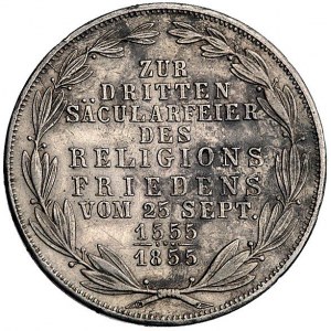 podwójny gulden 1855, Thun 138, lekko uszkodzony rant