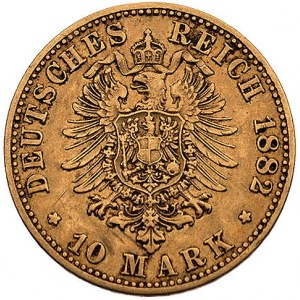 10 marek 1882 A, Berlin, J. 245, Fr. 3822, złoto, 3.93 ...
