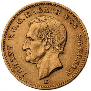20 marek 1872 E, (Drezno), J. 258, Fr. 3840, złoto, 7.9...