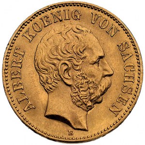 20 marek 1876 E, (Drezno), J. 262, Fr. 3841, złoto, 7.9...