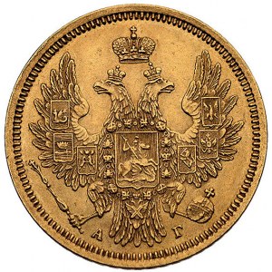 5 rubli 1855, Petersburg, Bitkin 1, Fr. 148, złoto, 6.5...
