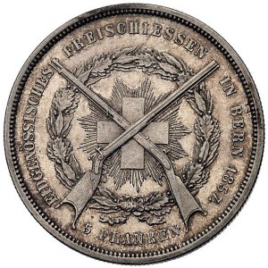 5 franków 1857, Berno, HMZ 1242, wybito tylko 5195 sztu...