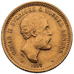 Oskar II 1872-1907, 10 koron 1876, Sztokholm, Fr. 94, z...