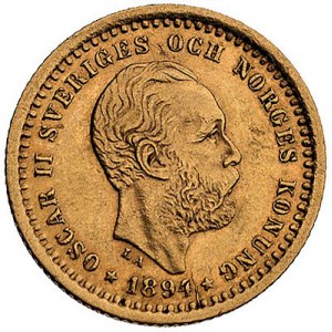 Oskar II 1872-1907, 5 koron 1894, Sztokholm, Fr. 95, zł...
