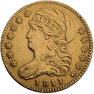5 dolarów 1811, Filadelfia, odmiana z wysoką cyfrą 5, F...