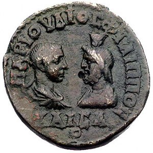 Tracja-Messembria, AE-26, Aw: Popiersia Filipa i Sarapi...
