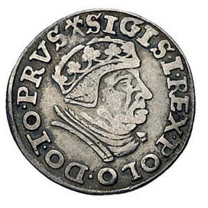trojak 1539, Gdańsk, korona królewska bez krzyżyka, nap...