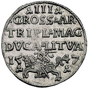 trojak 1547, Wilno, Kurp. 804 R4, Gum. 618, T. 15, rzad...