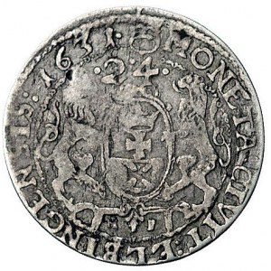 ort 1631, Elbląg, Aw: Popiersie Zygmunta III w zbroi, w...