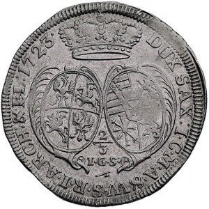 2/3 talara (gulden) 1723, Drezno, Kam. 430 R1, Dav. 826