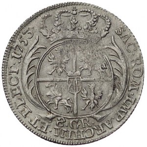 dwuzłotówka (8 groszy) 1753, Lipsk, odmiana z napisem, ...