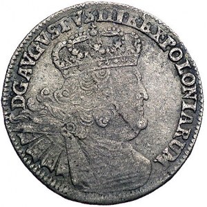 dwuzłotówka (8 groszy) 1761, Lipsk, Kam. 858 R7, T. 20,...