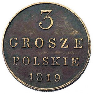 3 grosze 1819, Warszawa, Plage 157, rzadki rocznik