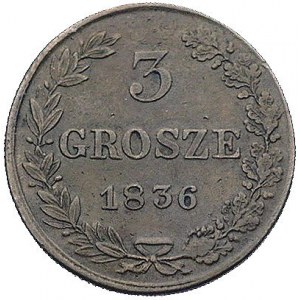 3 grosze 1836, Warszawa, Plage 182, patyna