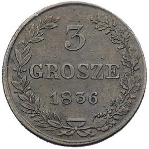 3 grosze 1836, Warszawa, Plage 182, patyna