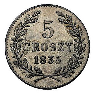 5 groszy 1835, Wiedeń, Plage 296, ładnie zachowane