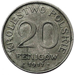 20 fenigów 1917, Stuttgart, moneta wybita stemplem obró...