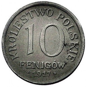 10 fenigów 1917, Stuttgart, moneta wybita stemplem obró...