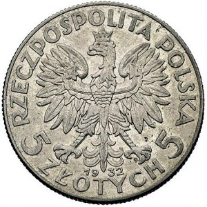 5 złotych 1932, Warszawa, Głowa Kobiety, Parchimowicz 1...