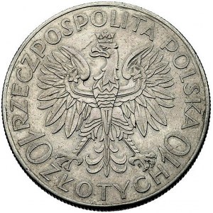 10 złotych 1933, Sobieski, wypukły napis PRÓBA, Parchim...