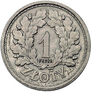 1 złoty 1928, Nominał w wieńcu z liści dębowych, na rew...
