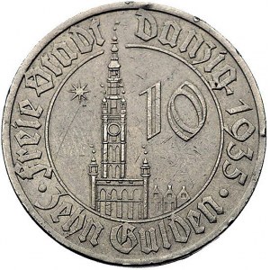 10 guldenów 1935, Berlin, Ratusz, Parchimowicz 69, rzad...
